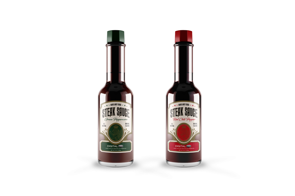 steak sauce bottles with prime food labels